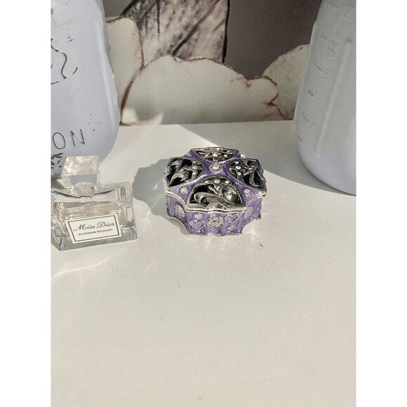 Taylor Avedon Vintage Purple Jewelry / Trinket Box - Picture 6 of 6